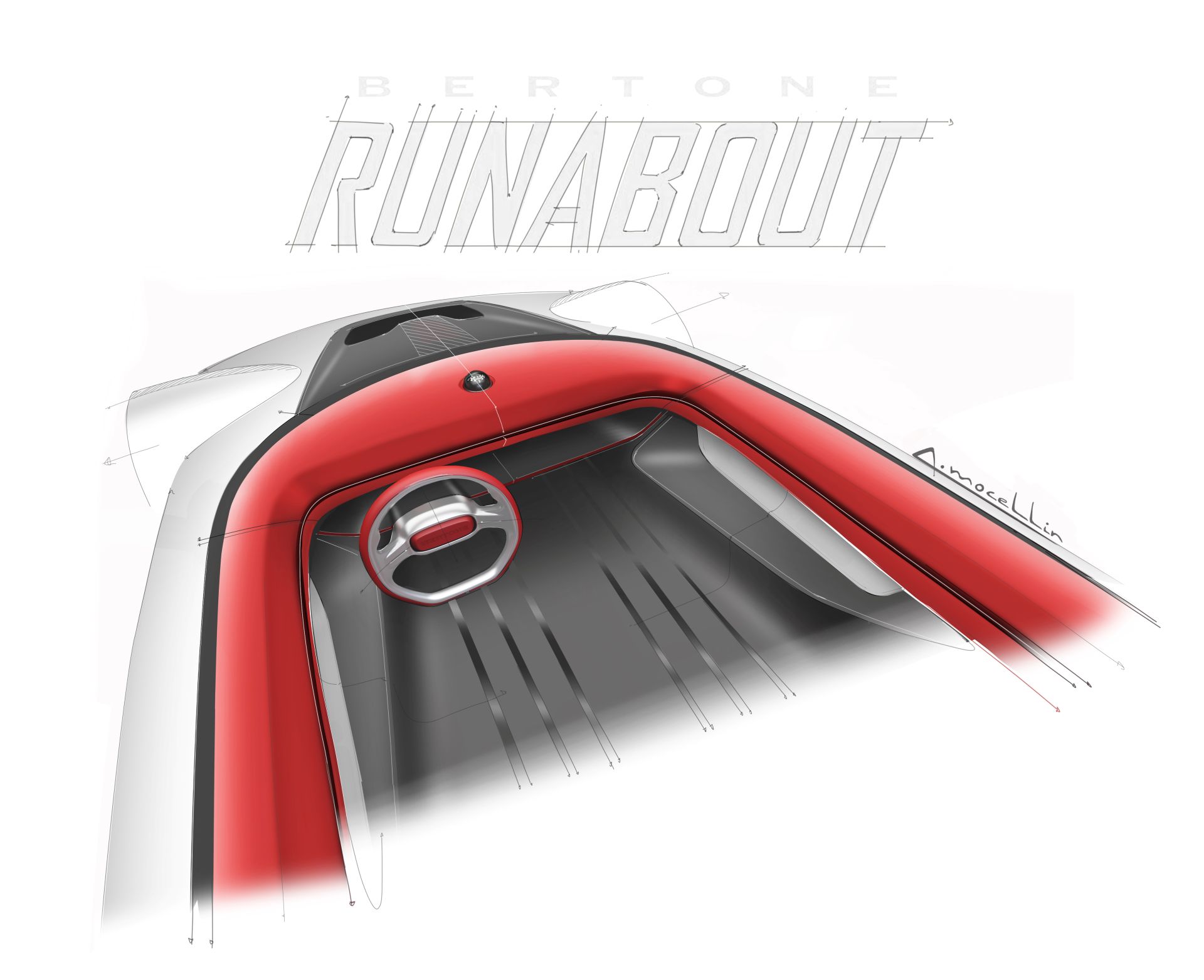 Bertone Runabout Interior Press Sketches Andrea Mocellin 2025
