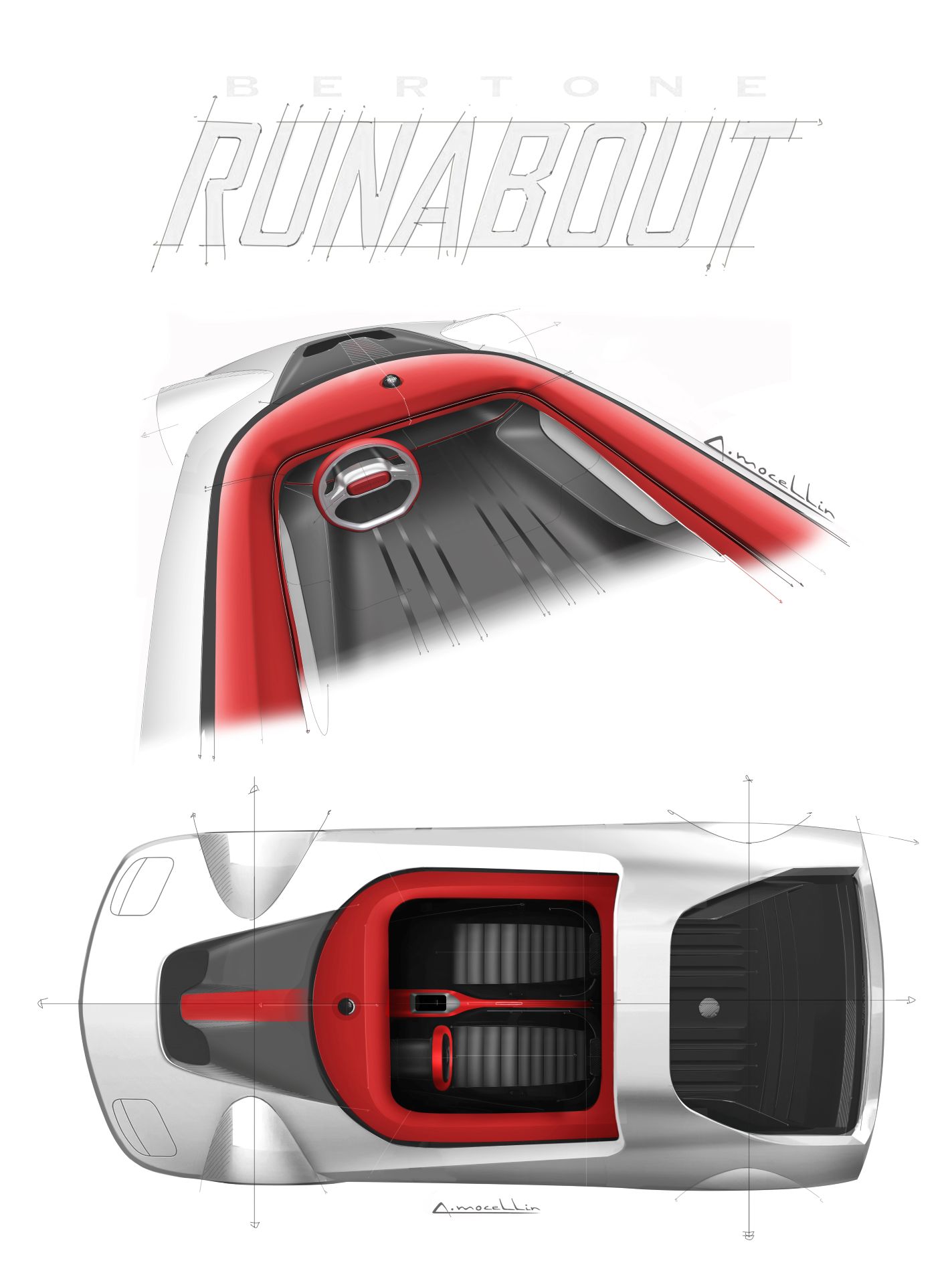 Bertone Runabout Top View Press Sketches 02 Andrea Mocellin 2025