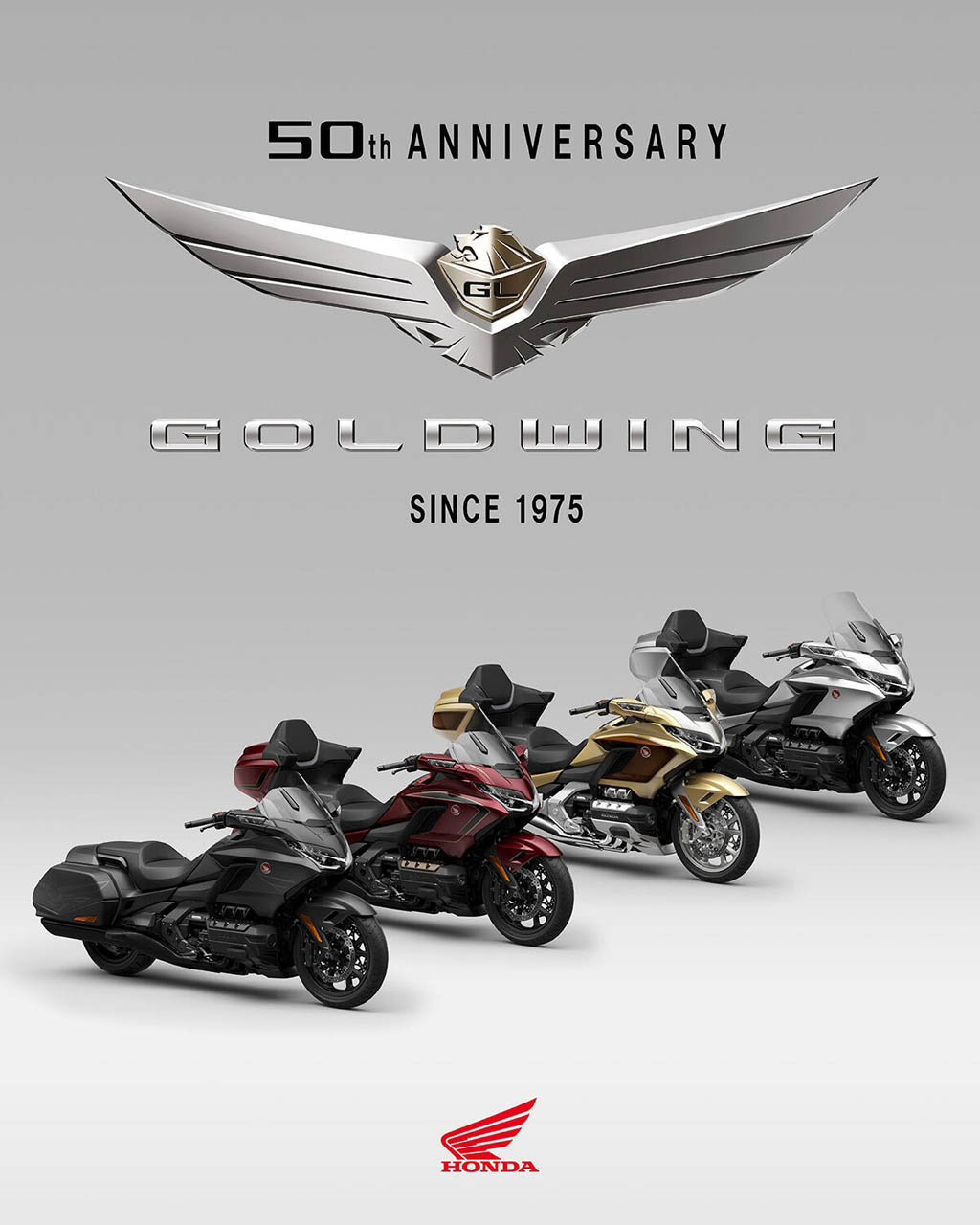 527578 25YM Honda GL1800 Gold Wing and Gold Wing Tour models celebrate half a